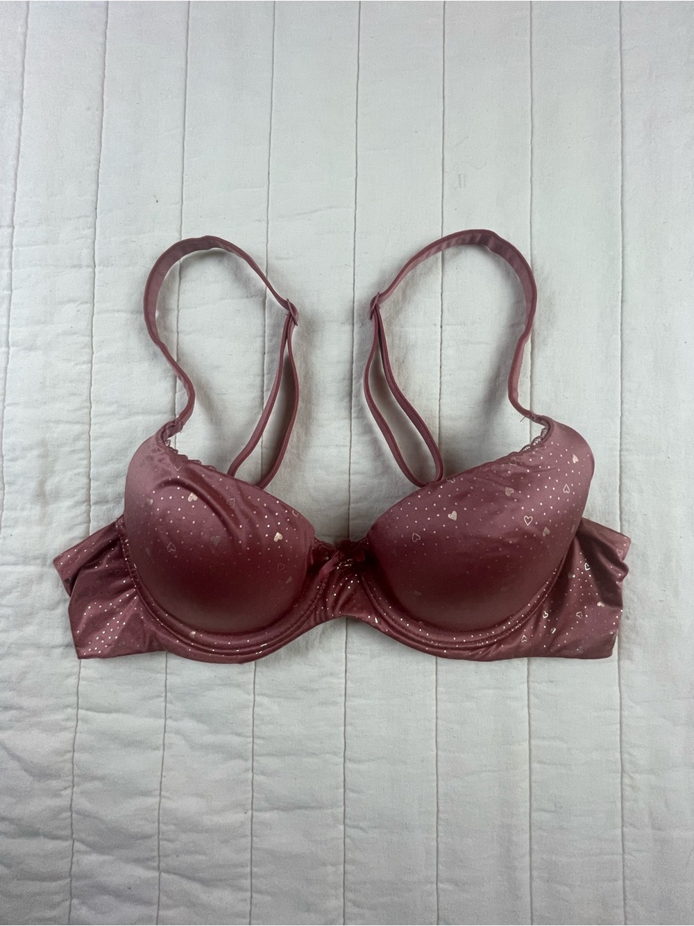 Victoria’s Secret Lined Demi Dusty Rose Padded Bra with Subtle Sparkle 32A